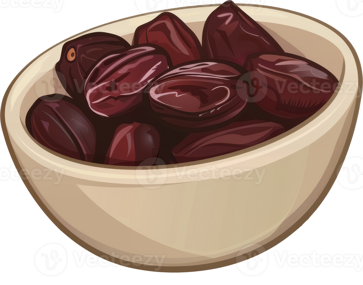 Dried dates fruits in bowl png