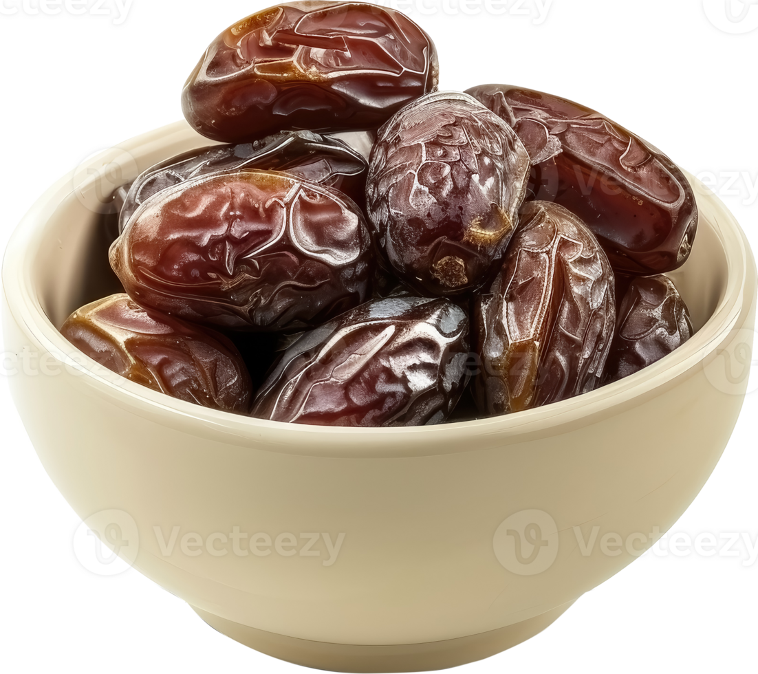 Dried dates fruits in bowl png