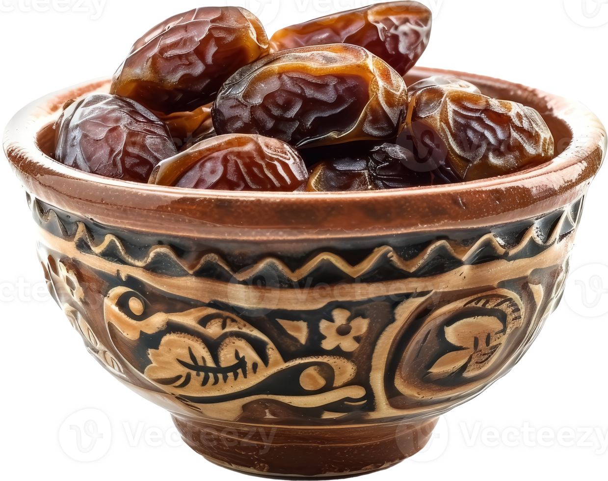 Dried dates fruits in bowl png