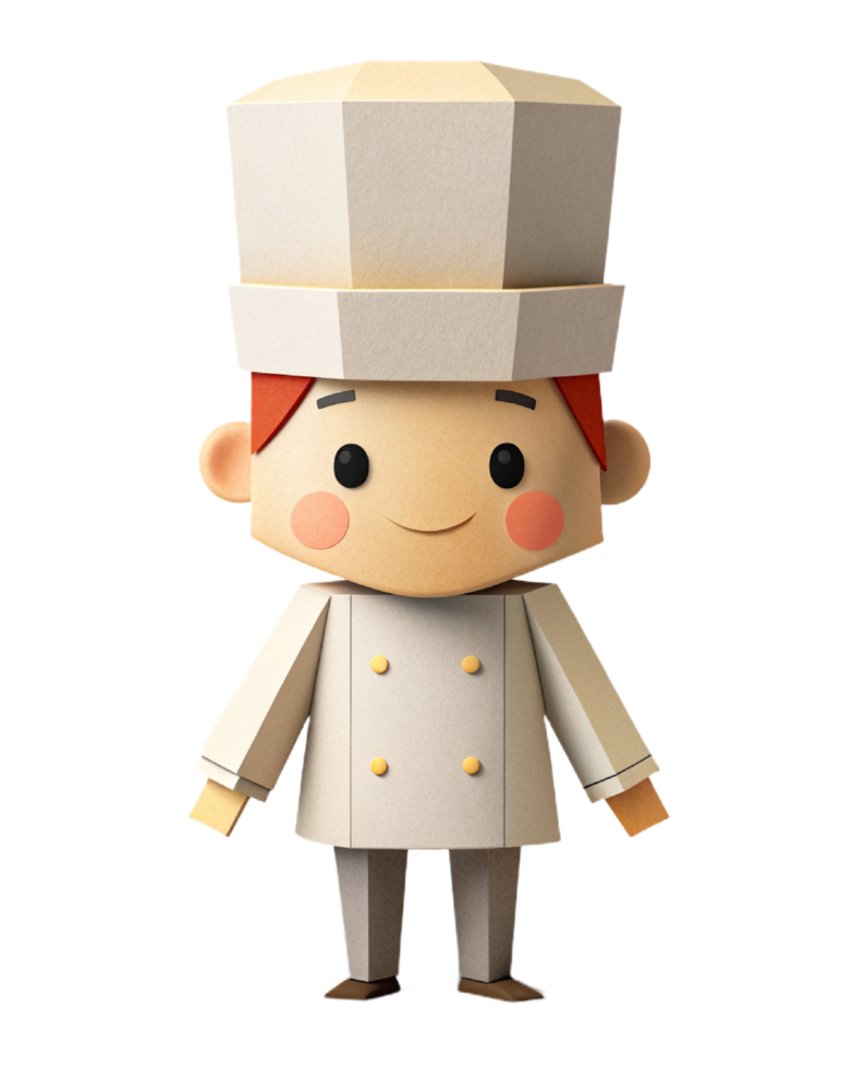 AI generated 3d cute chef cartoon png