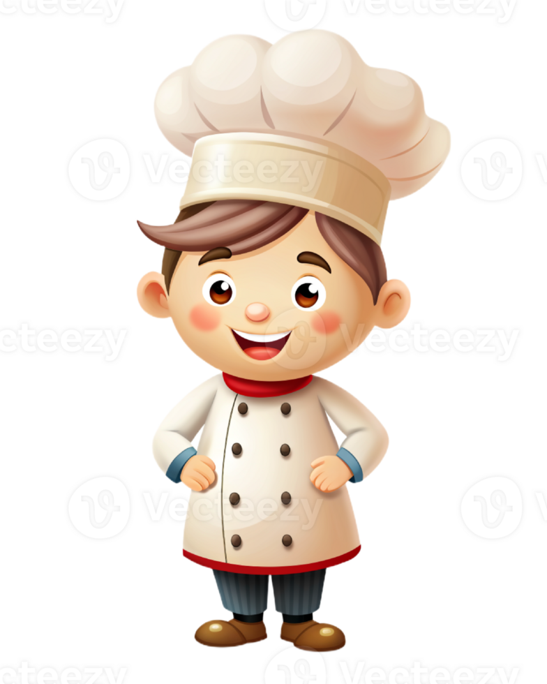 AI generated 3d cute chef cartoon png