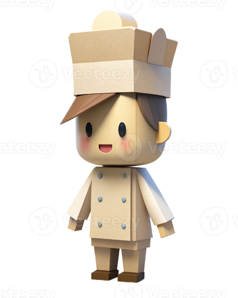 AI generated 3d cute chef cartoon png