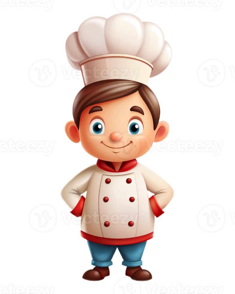 AI generated 3d cute chef cartoon png