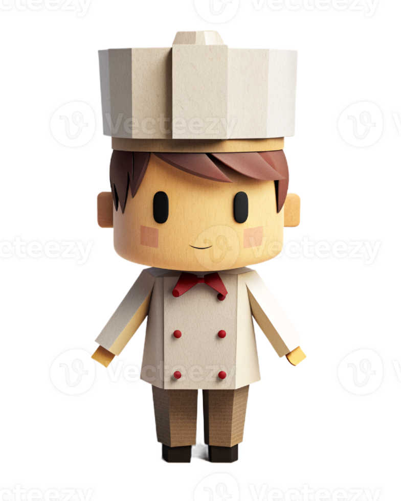 AI generated 3d cute chef cartoon png