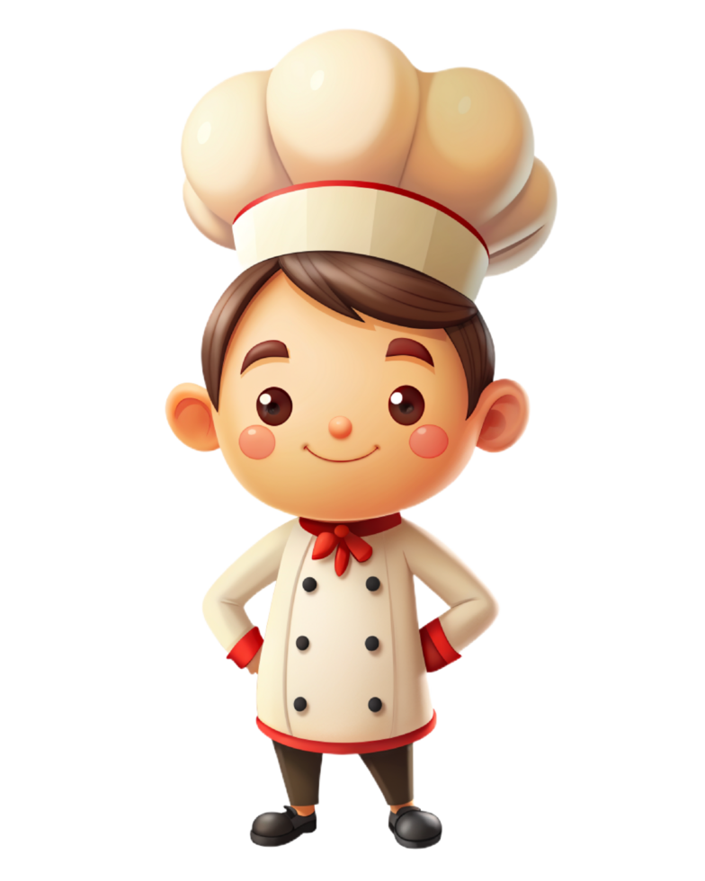 AI generated 3d cute chef cartoon png