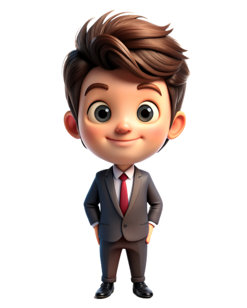 AI generated 3d cute businessman cartoon png