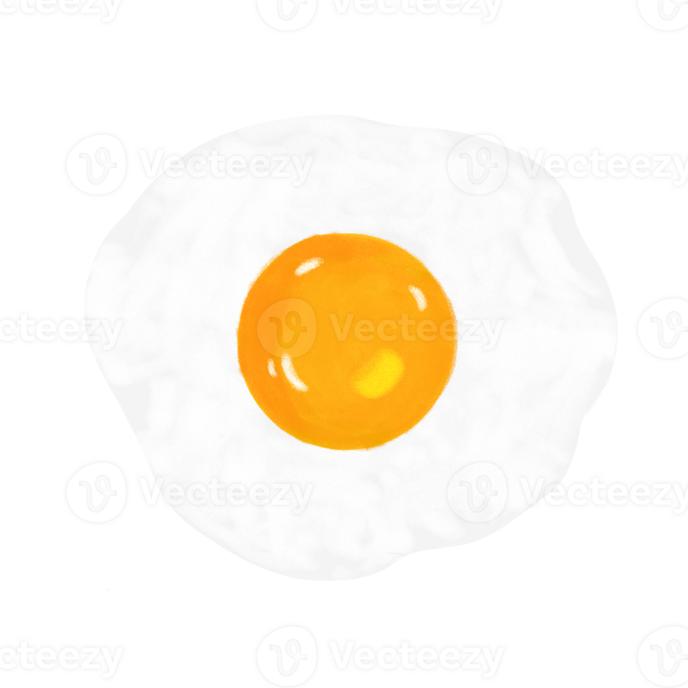 Fried egg on transparent background. png