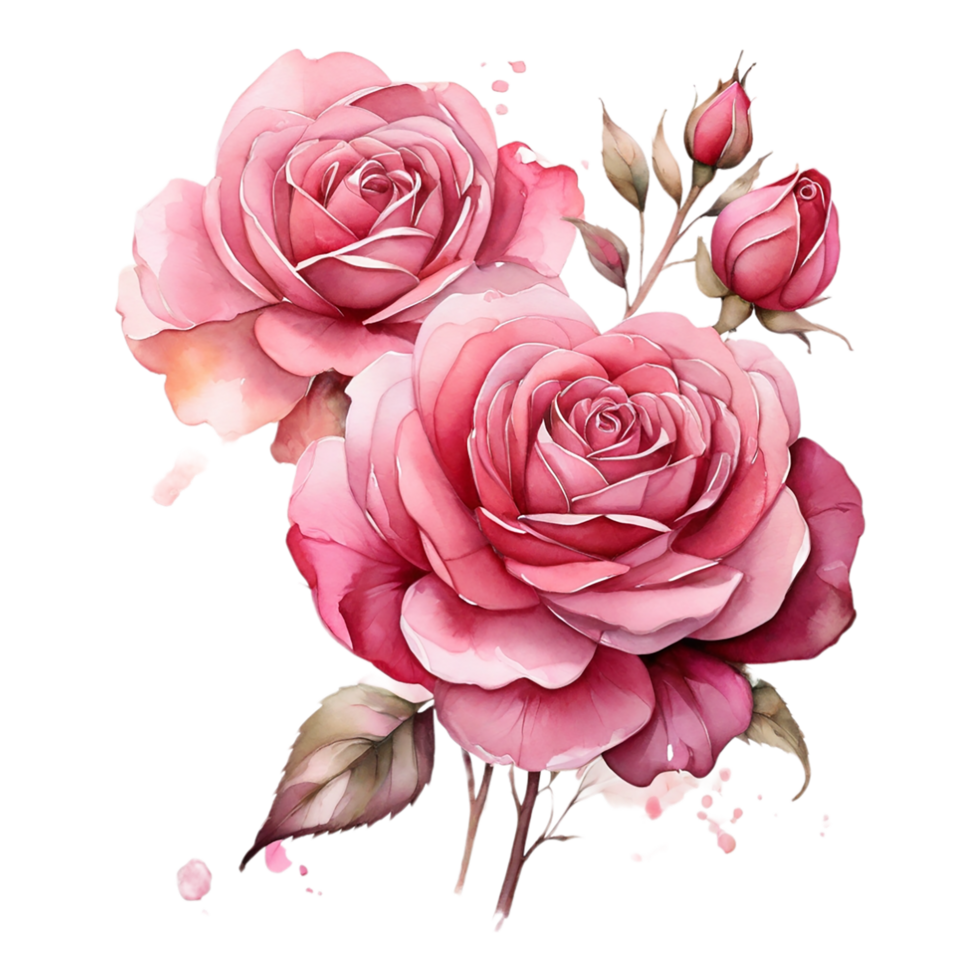 AI generated One Rose flower design png