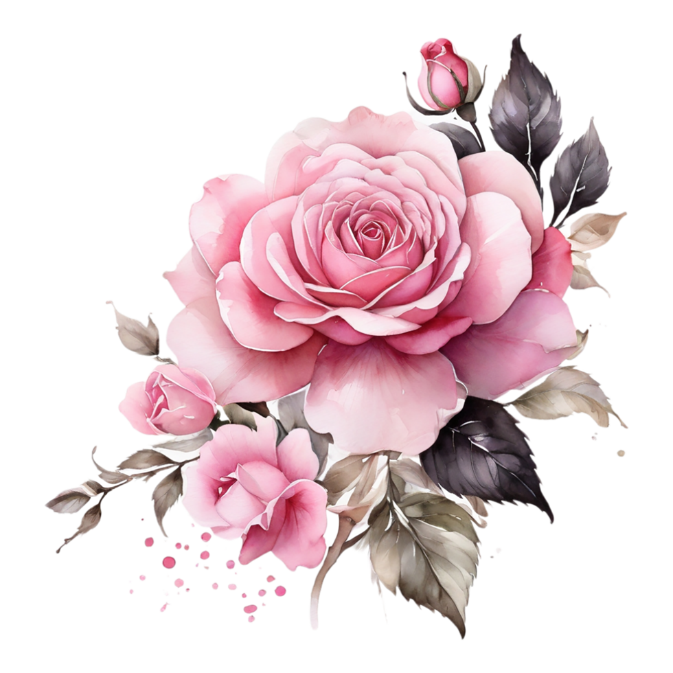 AI generated One Rose flower design png