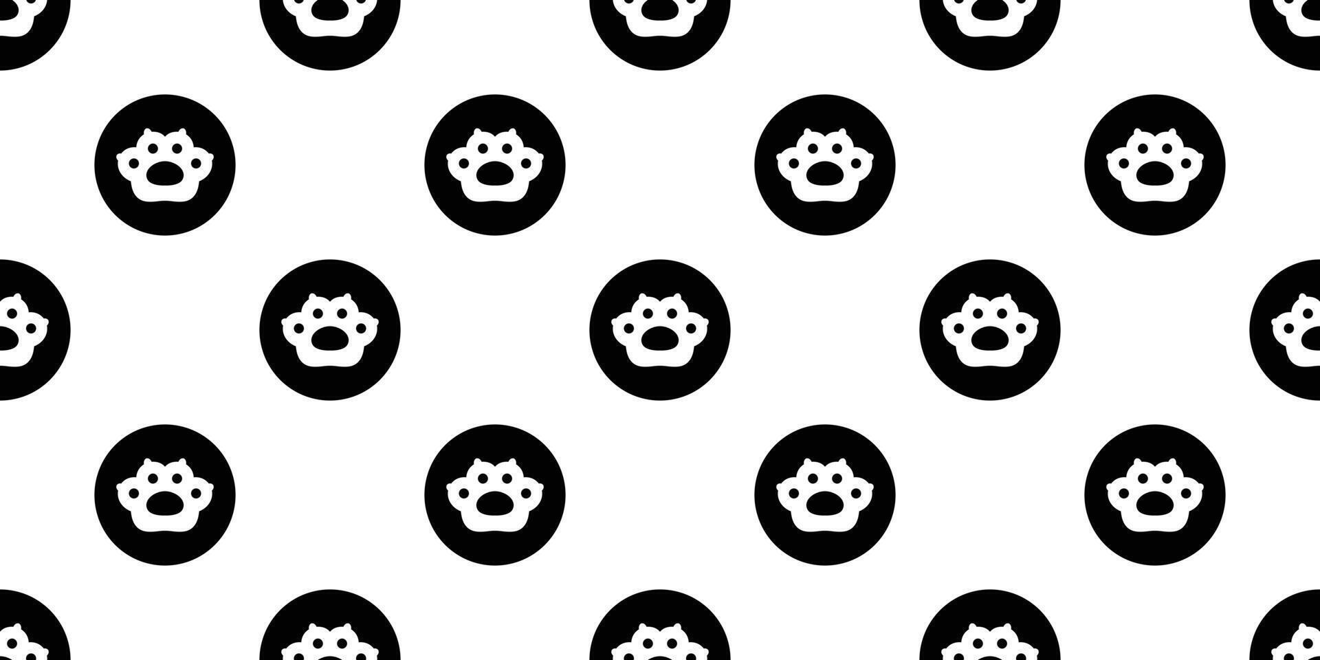 cat paw seamless pattern dog footprint french bulldog polka dot vector cartoon icon repeat wallpaper scarf isolated tile background shadow doodle illustration design