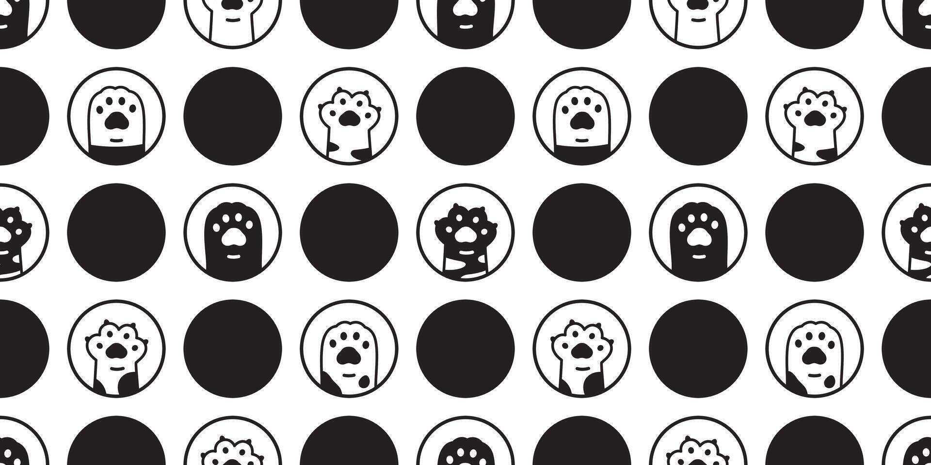 cat paw seamless pattern dog footprint kitten vector polka dot puppy breed pet scarf isolated polka dot repeat background tile wallpaper cartoon doodle illustration design