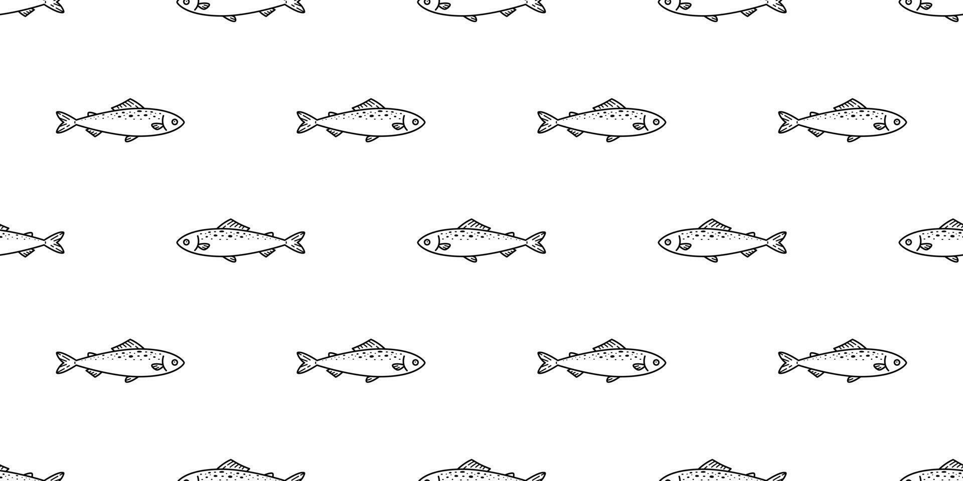 fish Seamless pattern salmon vector tuna shark scarf isolated dolphin whale ocean sea repeat wallpaper tile background cartoon illustration animal doodle white design