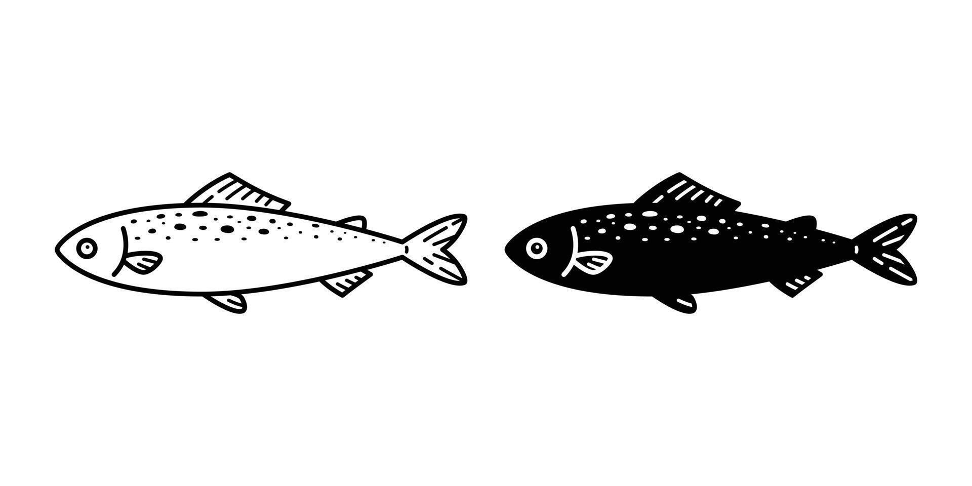 pescado vector icono salmón atún dibujos animados símbolo ilustración diseño