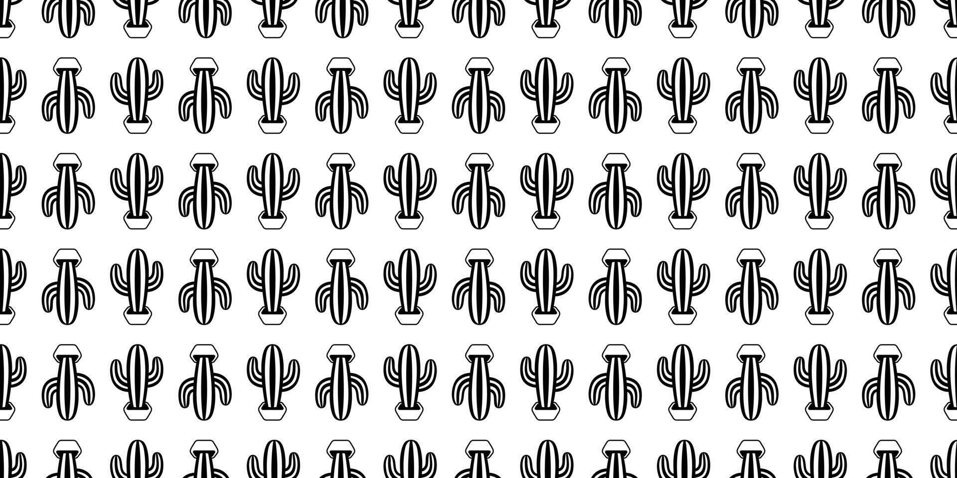 cactus seamless pattern vector Desert botanica flower garden plant cartoon tile background repeat wallpaper scarf isolated doodle white illustration design