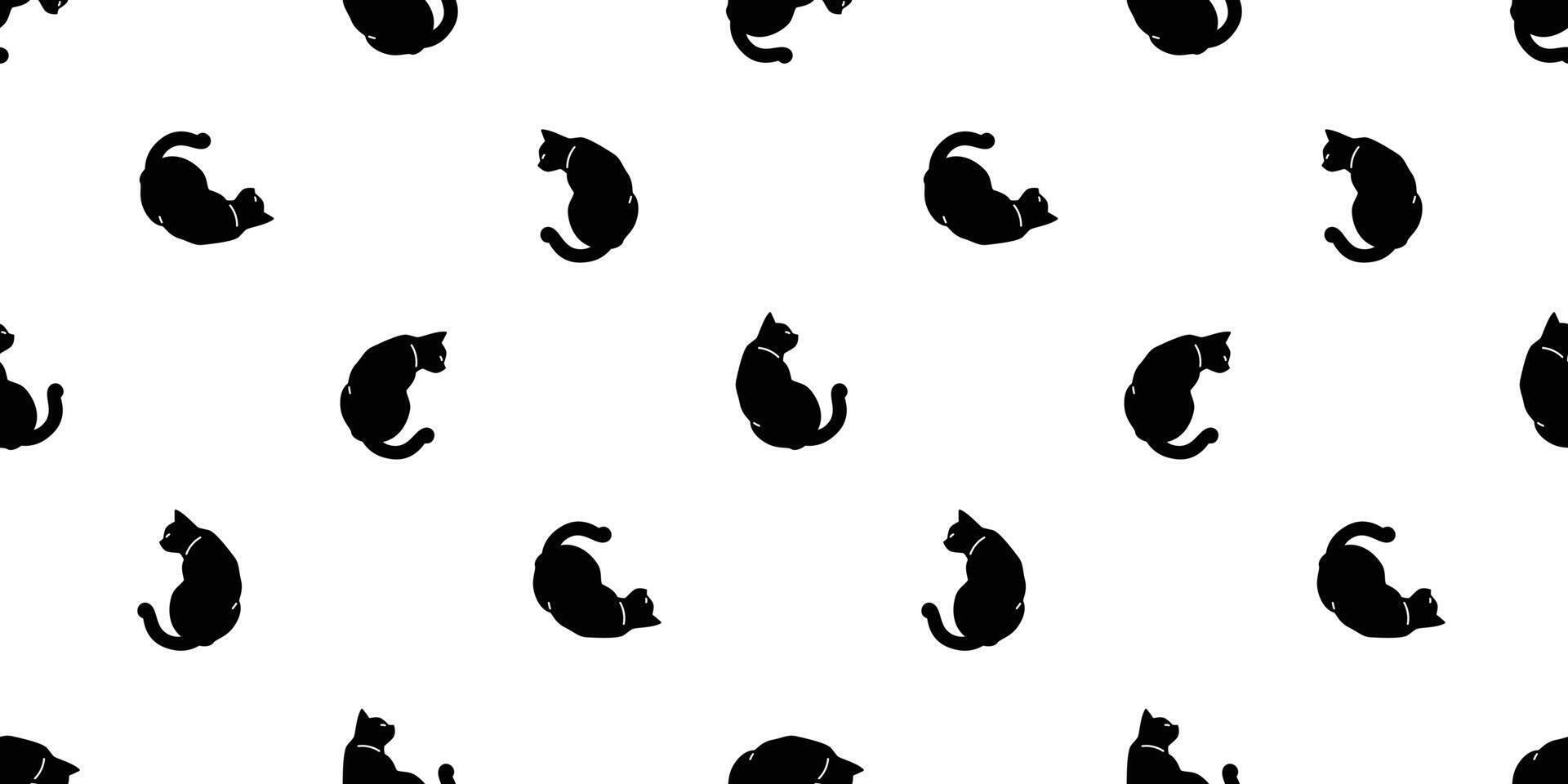 cat seamless pattern kitten vector calico animal pet scarf isolated repeat wallpaper cartoon tile background doodle illustration black design