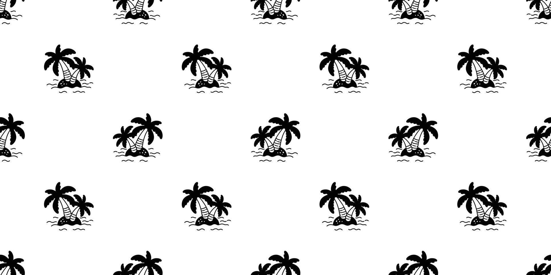 palm tree seamless pattern island coconut tree vector ocean summer beach tropical scarf isolated tile background repeat wallpaper cartoon illustration design