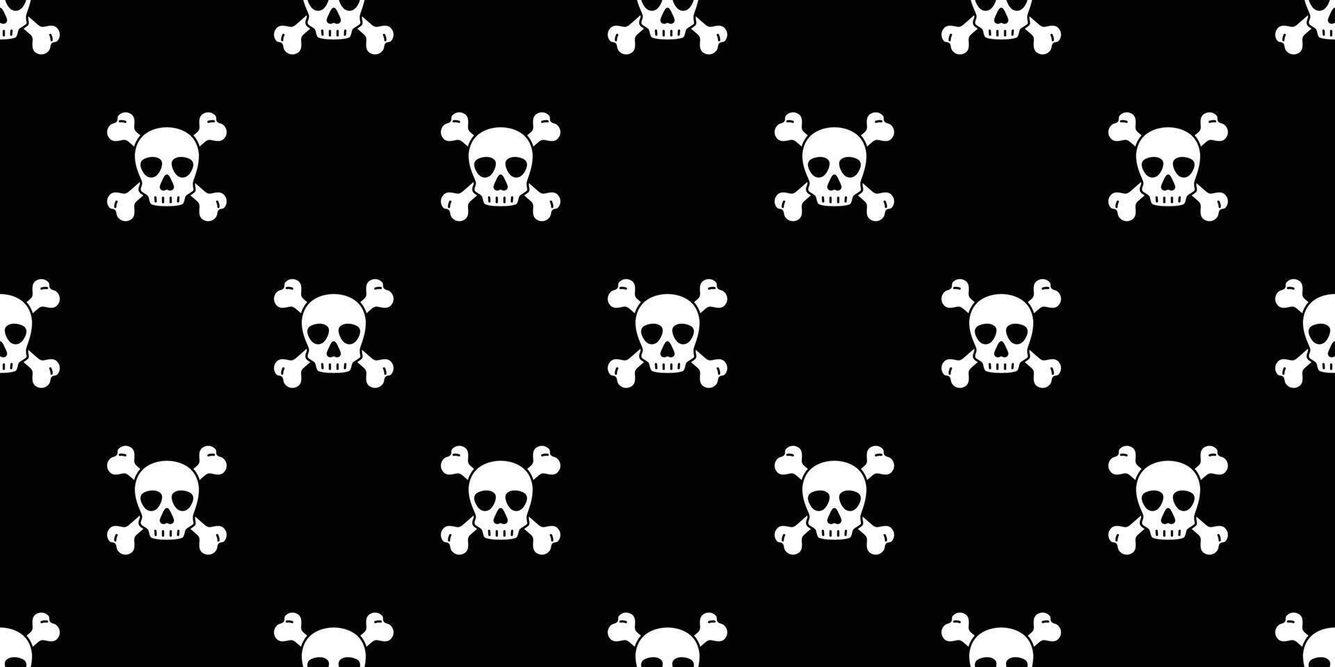 skull Halloween seamless pattern crossbones pirate vector symbol ghost scarf isolated repeat wallpaper tile background cartoon doodle illustration black design
