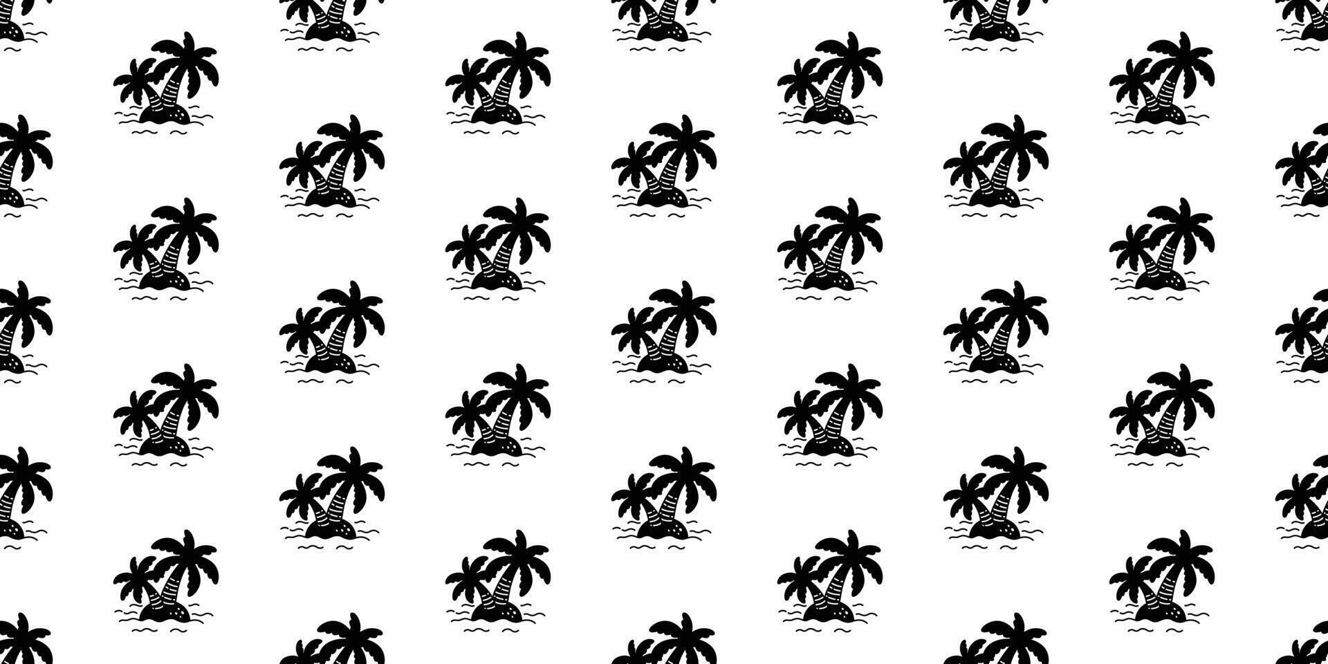 palm tree seamless pattern island coconut tree vector ocean beach summer tropical scarf isolated tile background repeat wallpaper cartoon illustration design