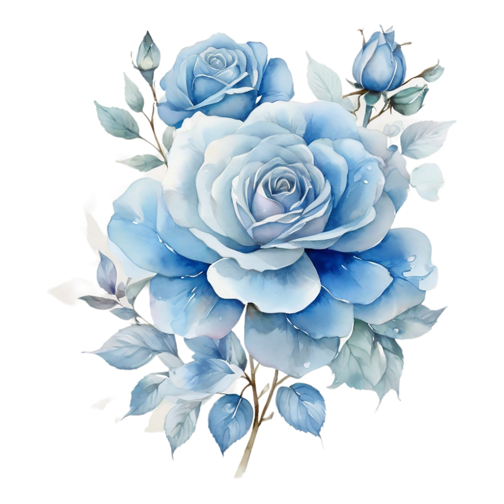 AI generated Watercolor One Rose flower design png