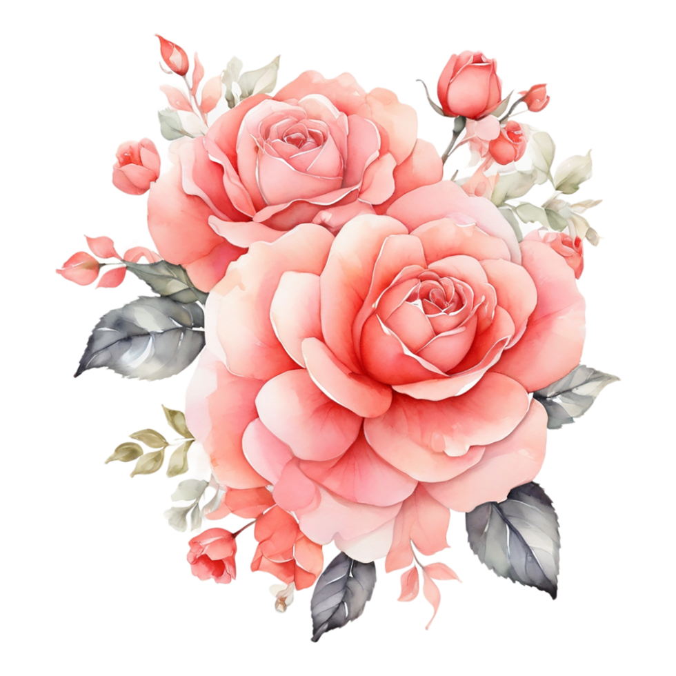 AI generated One Rose flower design png