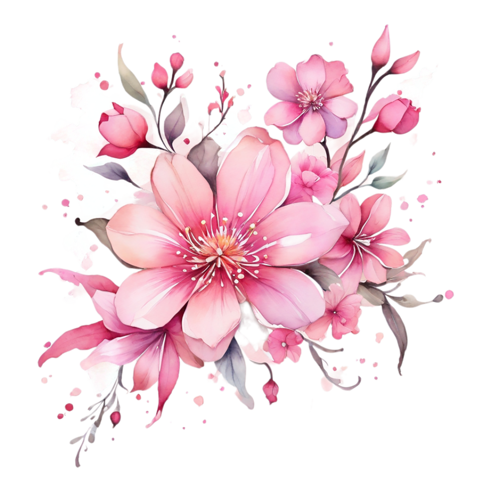 Digital oilpainted floral pattern design, Glitter flower Bouquet  design, Embossed flower pattern, Glossy flower painting design, Textile flower material design png