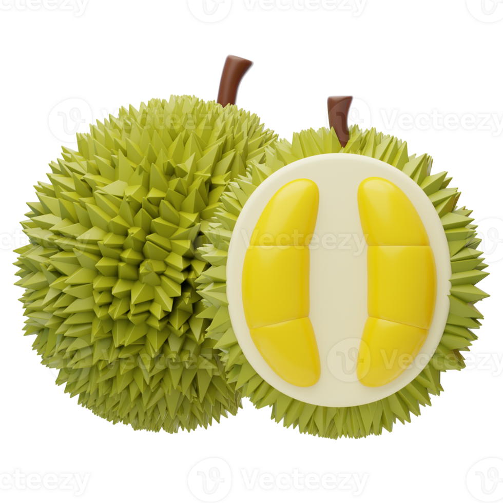 Durian 3D Icon. Asian Tropical Fruit png