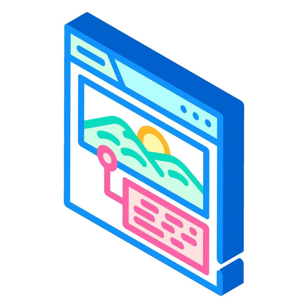 alt text seo isometric icon vector illustration