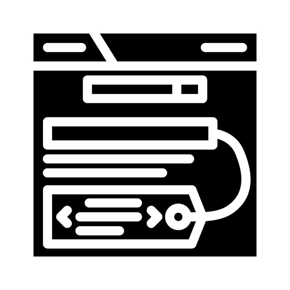 meta tags title description seo glyph icon vector illustration