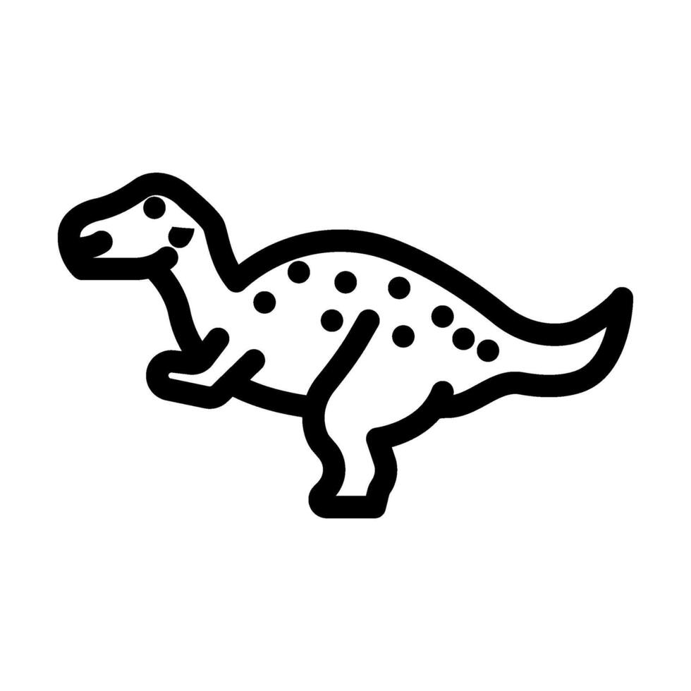 iguanodon dinosaur animal line icon vector illustration