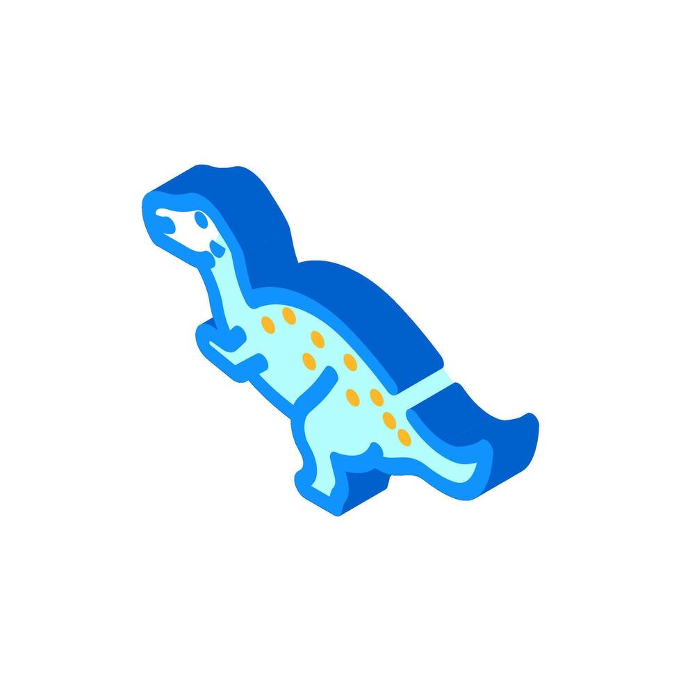 iguanodon dinosaur animal isometric icon vector illustration