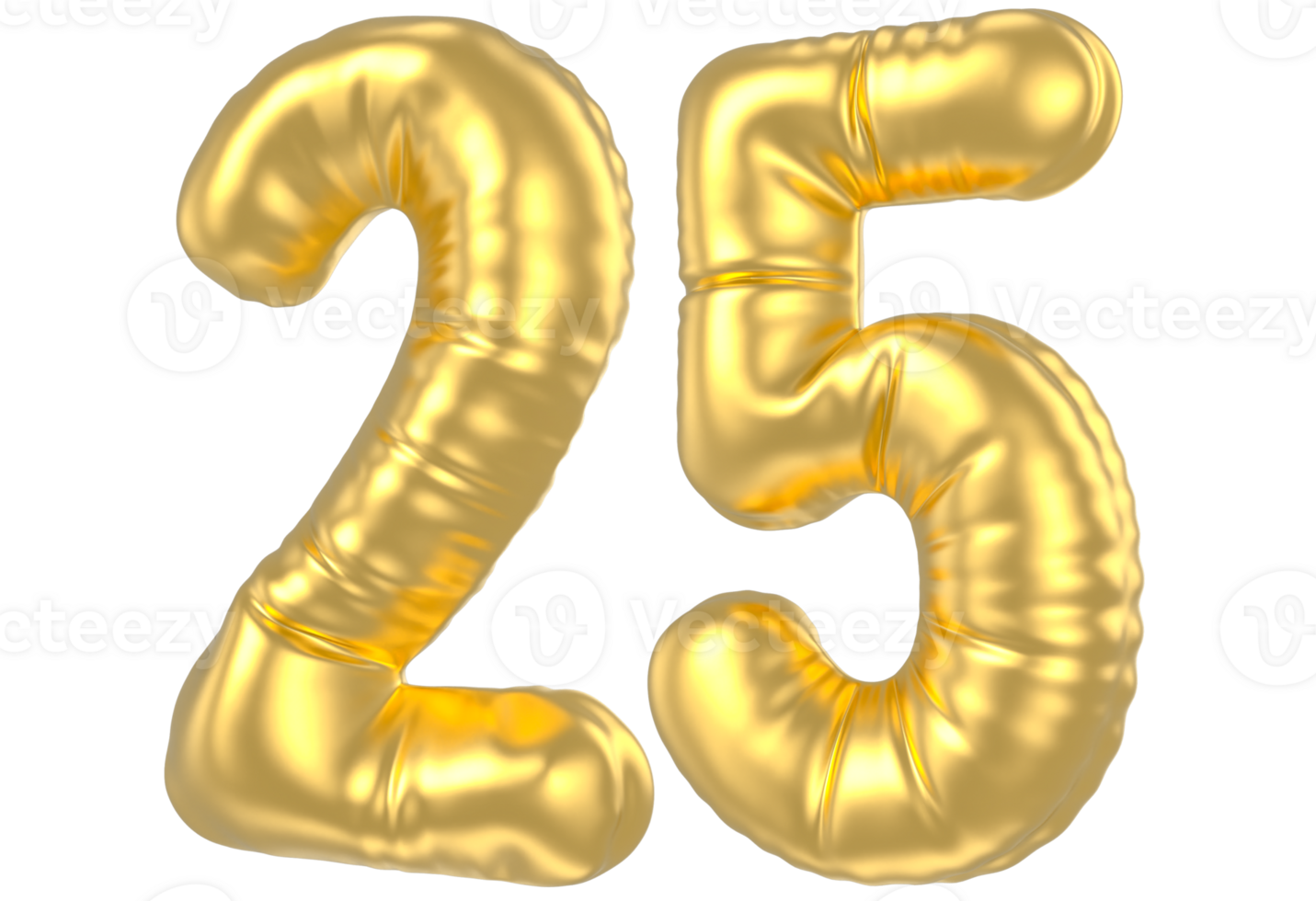 3d gold number 25  rendering png