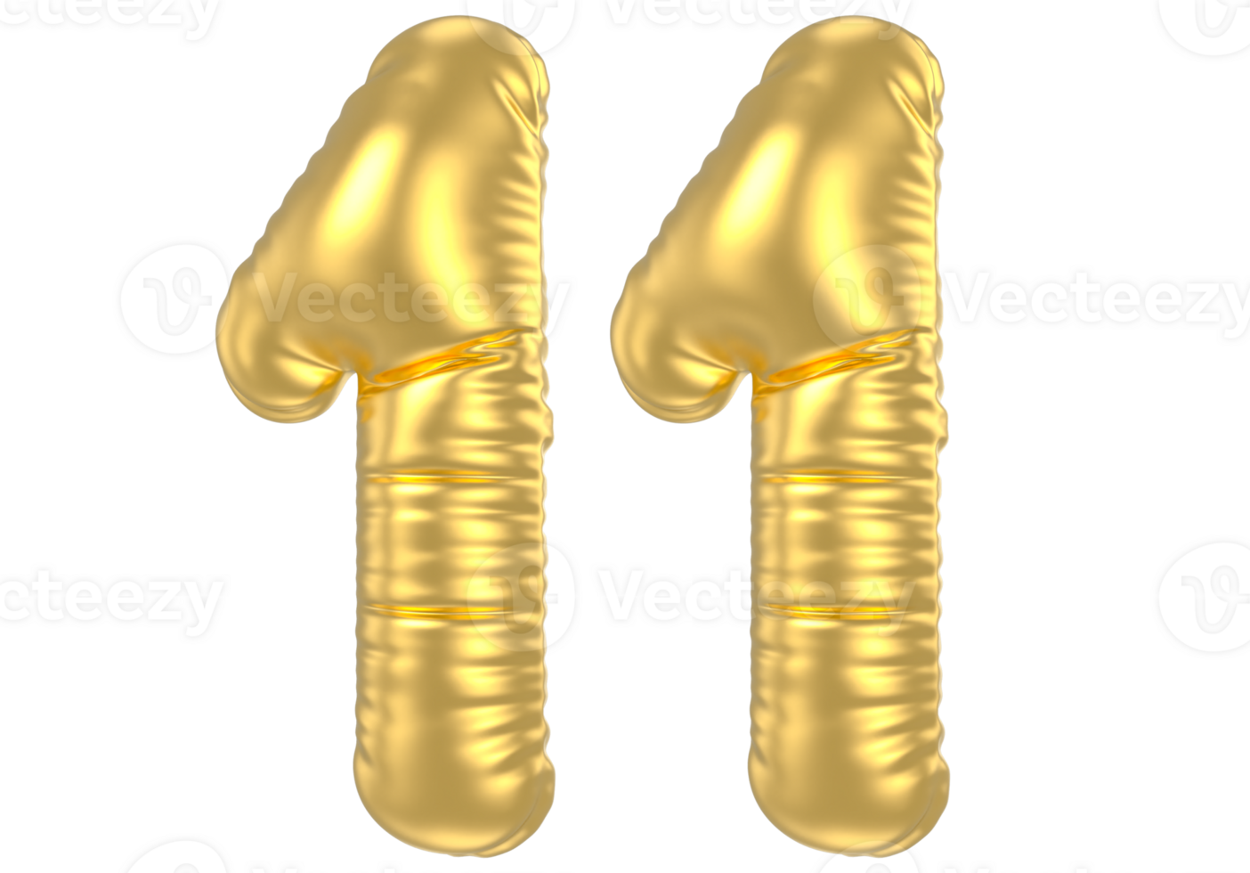 3d gold number 11  rendering png