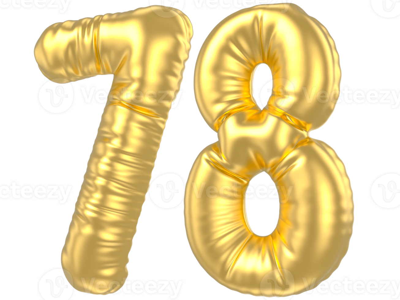 3d gold number 78 rendering 41280506 PNG