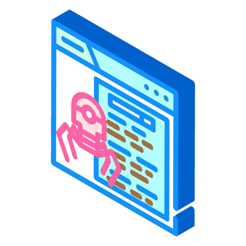 crawling seo isometric icon vector illustration