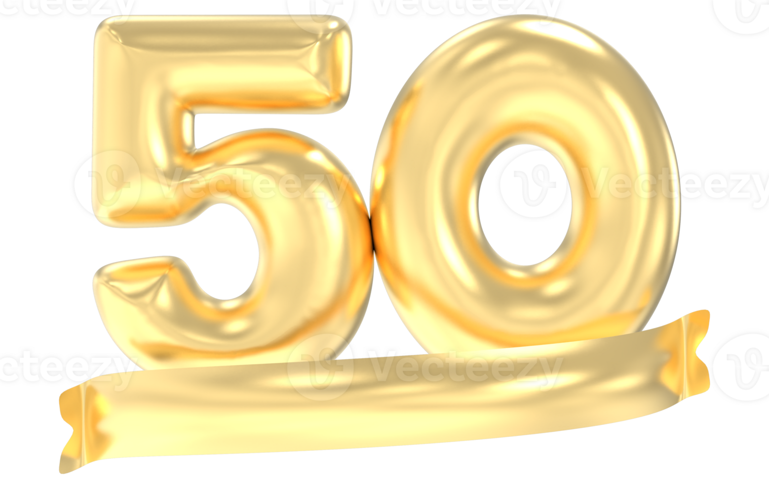 anniversario 50 numero oro 3d interpretazione png