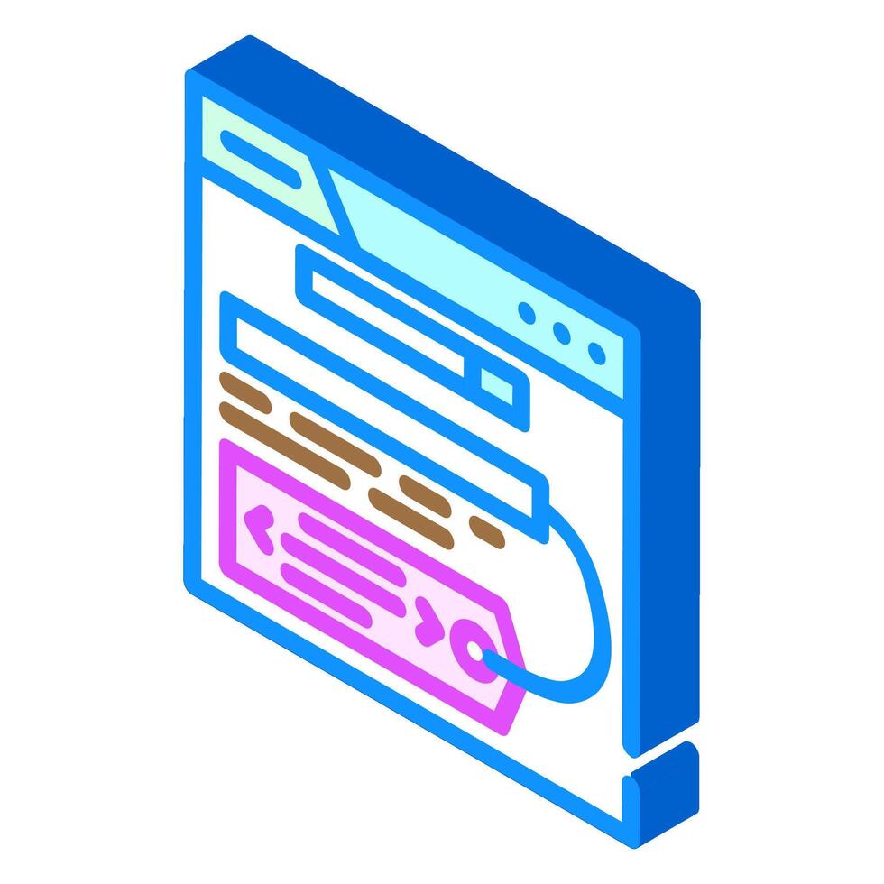 meta tags title description seo isometric icon vector illustration