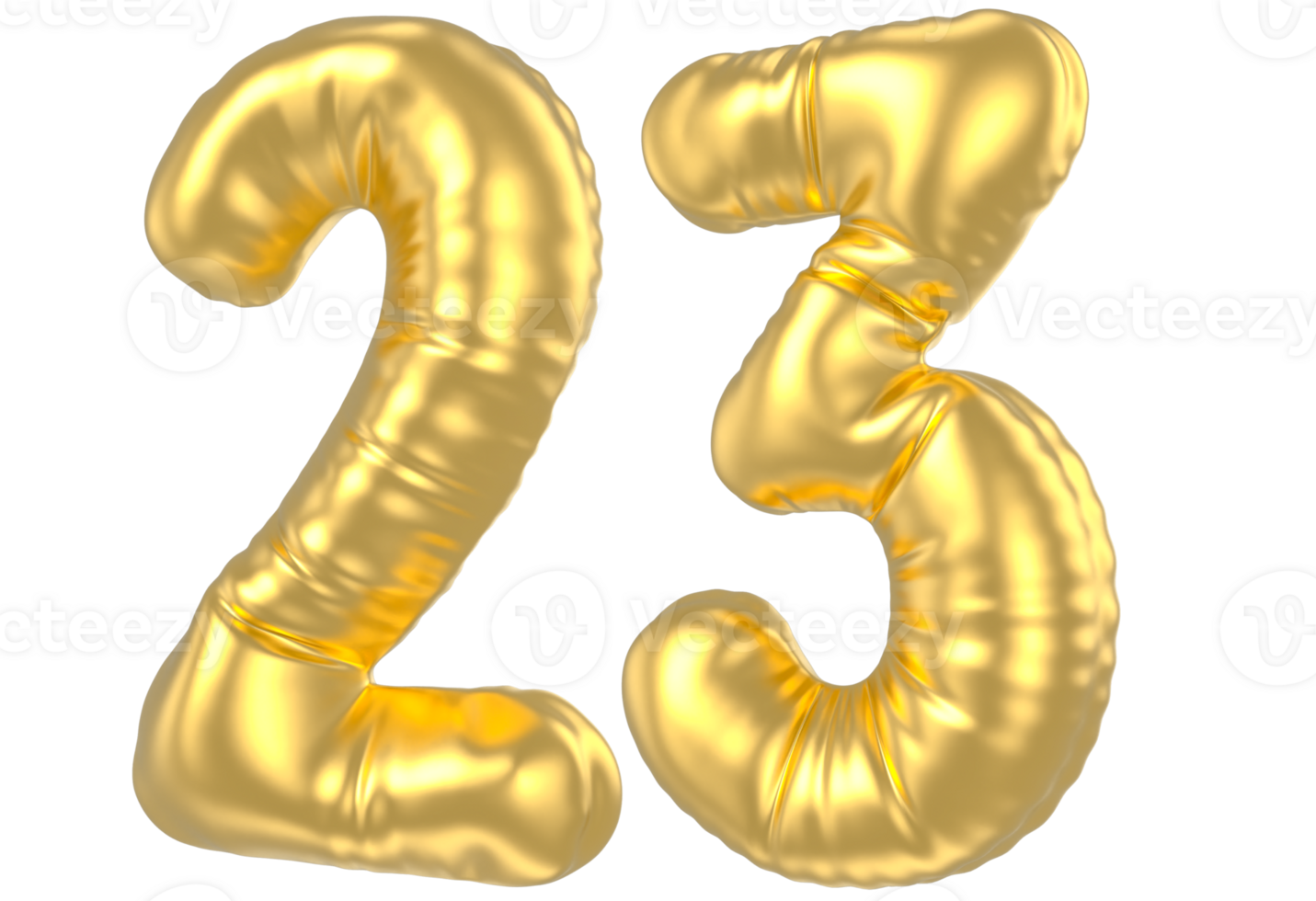 3d goud aantal 23 renderen png