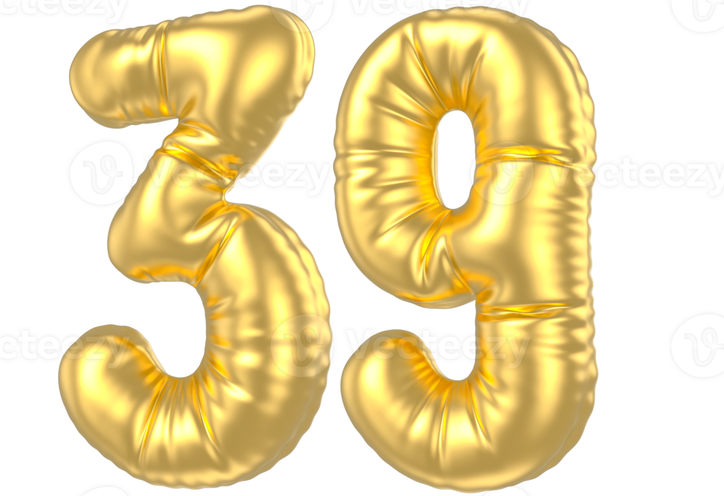 3d gold number 39  rendering png