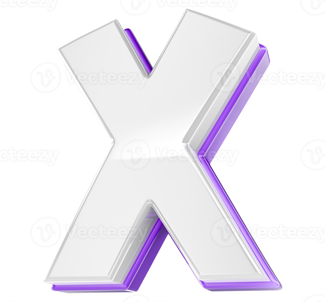 Font X 3D Render png