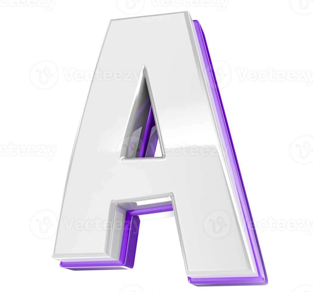 Font A 3D Render png