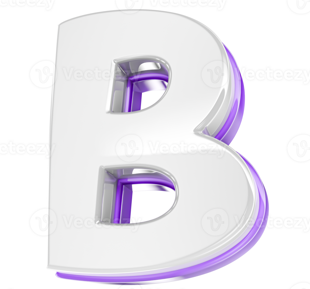 Font B 3D Render png