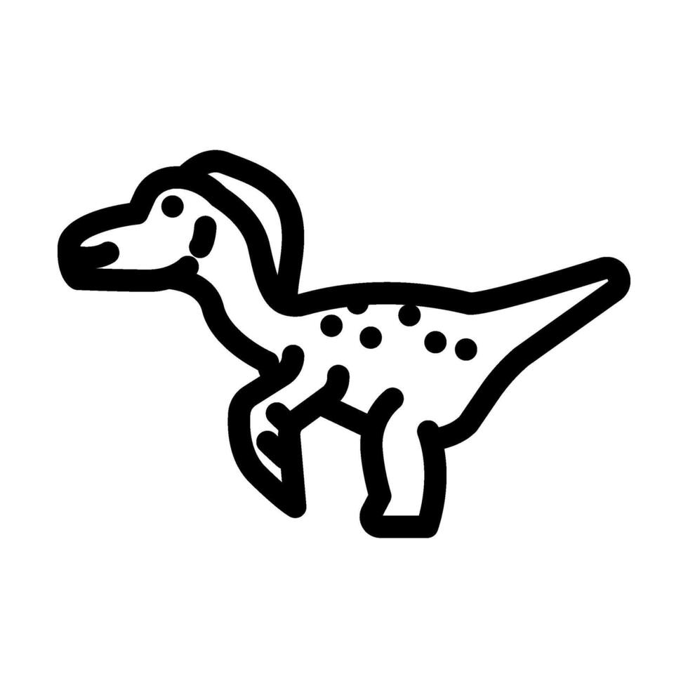 deinonychus dinosaur animal line icon vector illustration