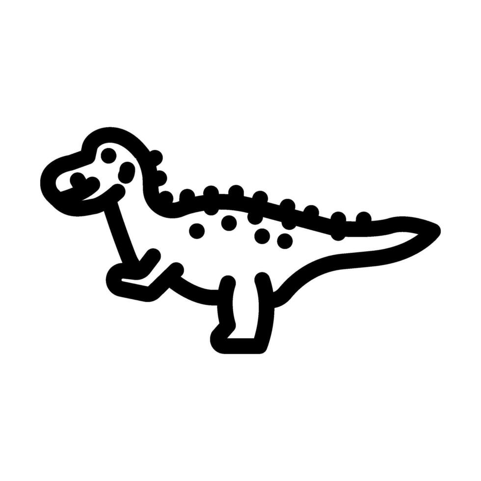 allosaurus dinosaur animal line icon vector illustration