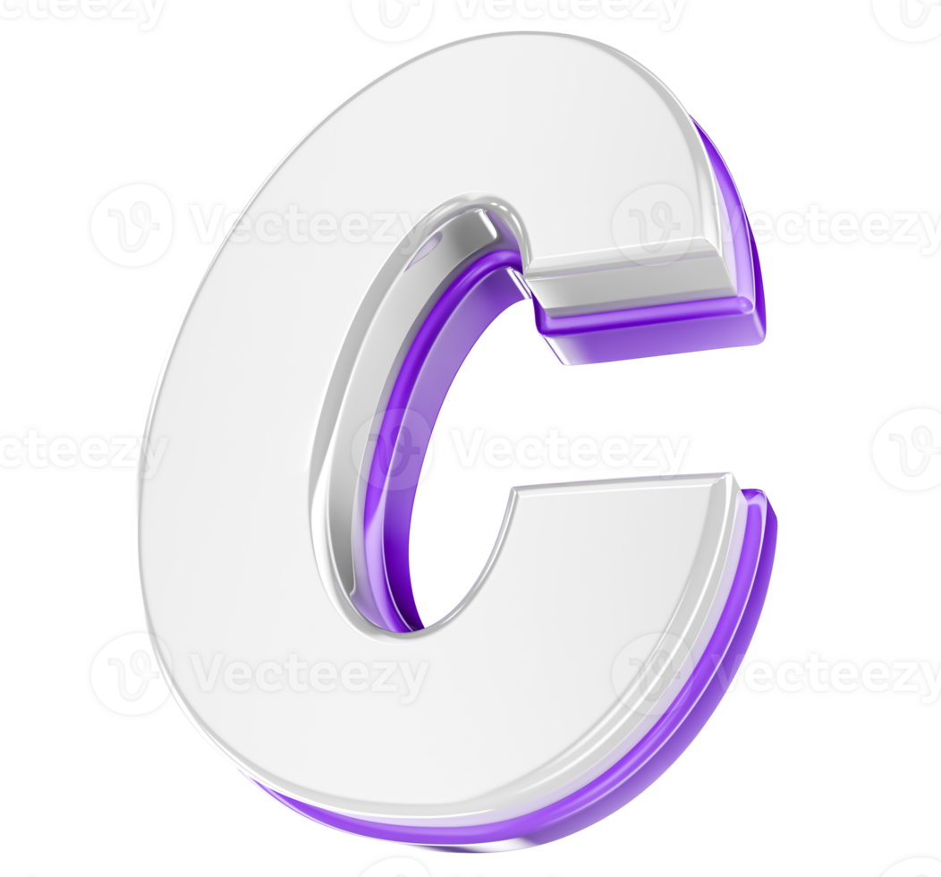 Font C 3D Render png