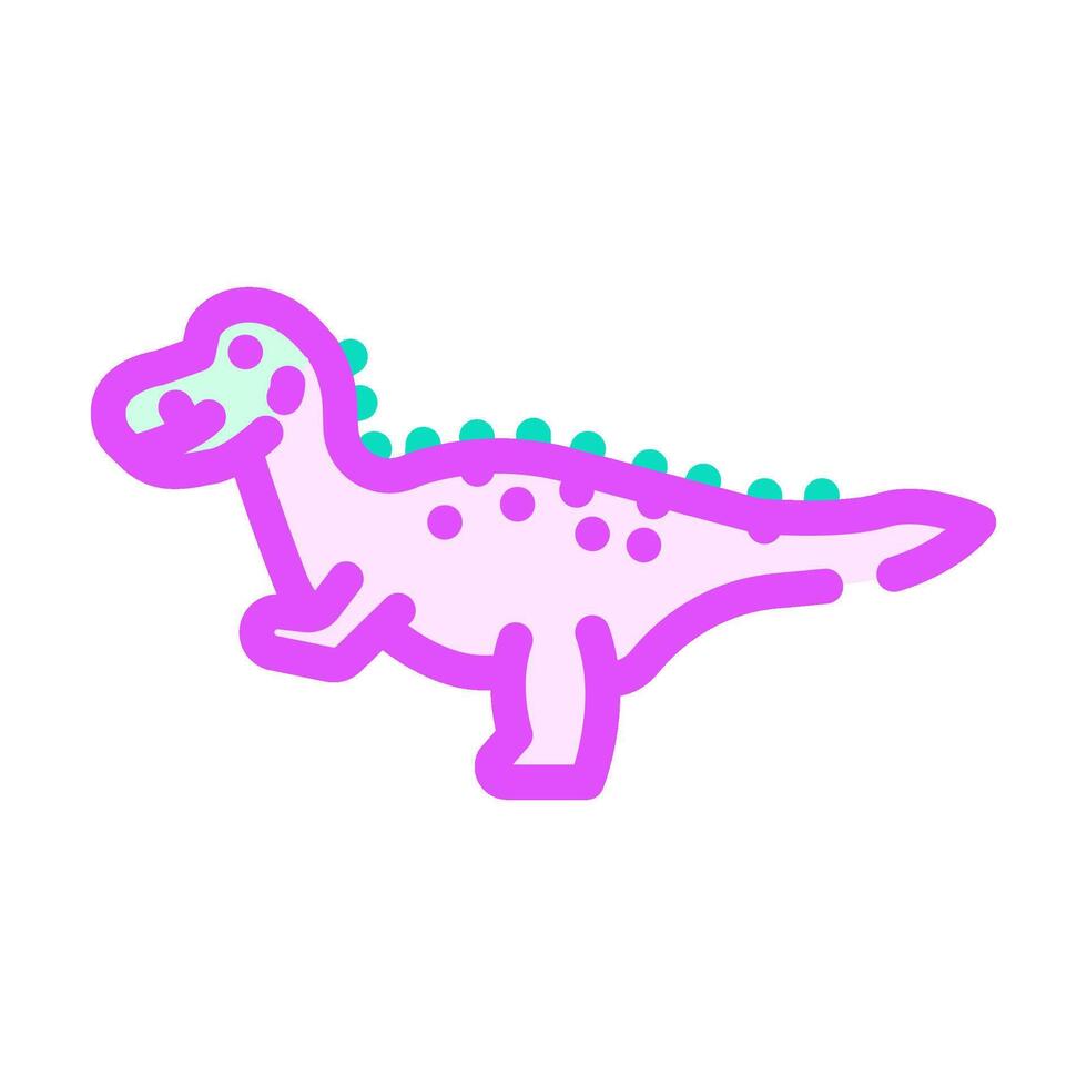 allosaurus dinosaurio animal color icono vector ilustración