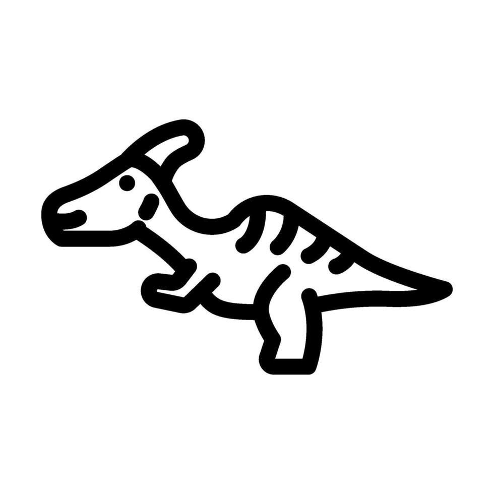 parasaurolophus dinosaur animal line icon vector illustration