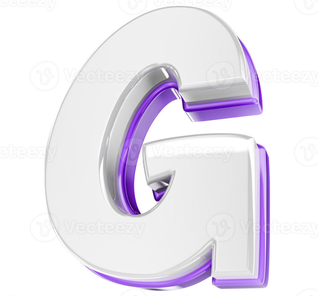 Font G 3D Render png