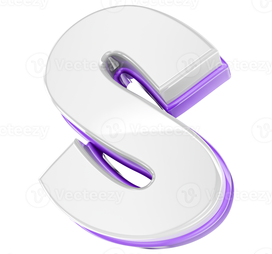 Font S 3D Render png