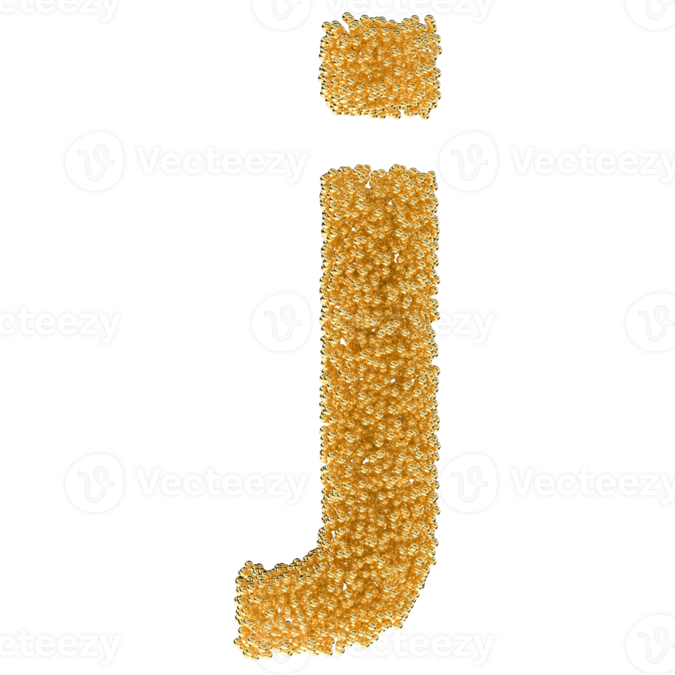 Ball Font j Small Gold 3D png