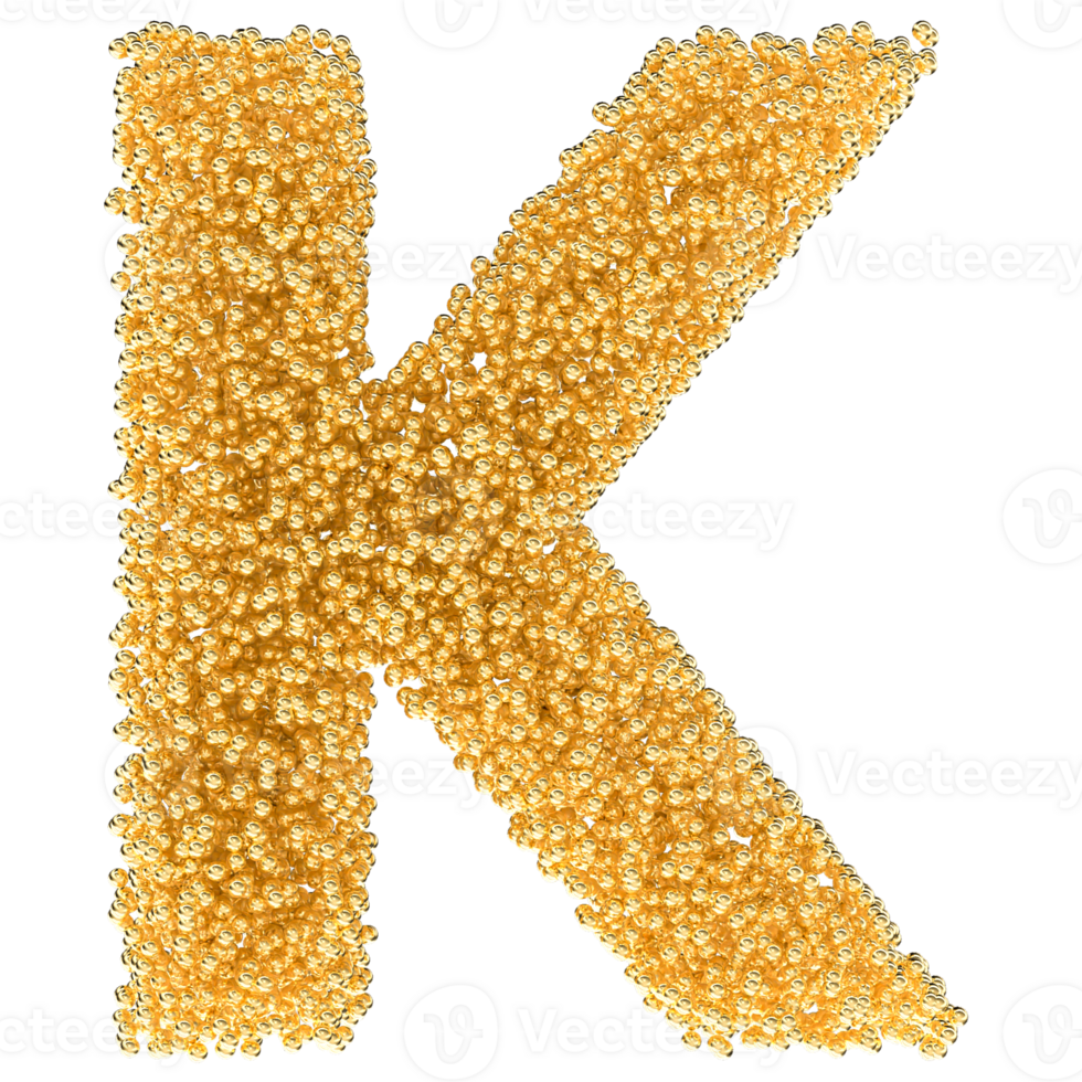 Ball Font K Gold 3D 41280785 PNG